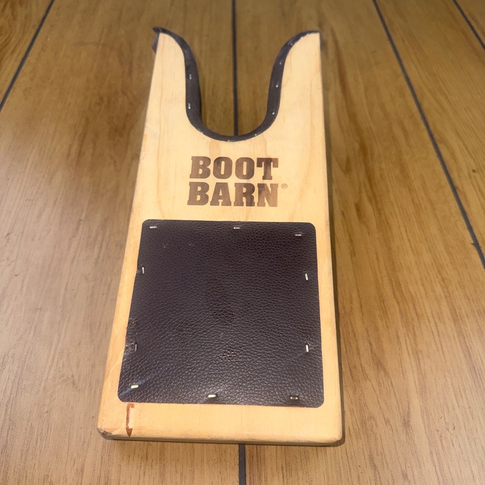 Boot Barn Wooden Boot Jack Cowboy Work Boot Remover with Suede Lining ES10737